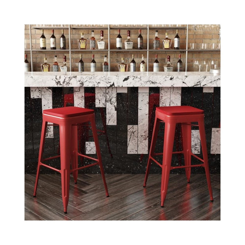 30" Red Stool-Red Seat