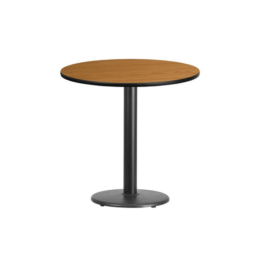 30'' Round Natural Laminate Table Top with 18'' Round Table Height Base