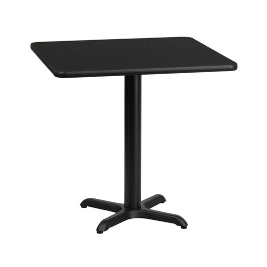 30'' Square Black Laminate Table Top with 22'' x 22'' Table Height Base