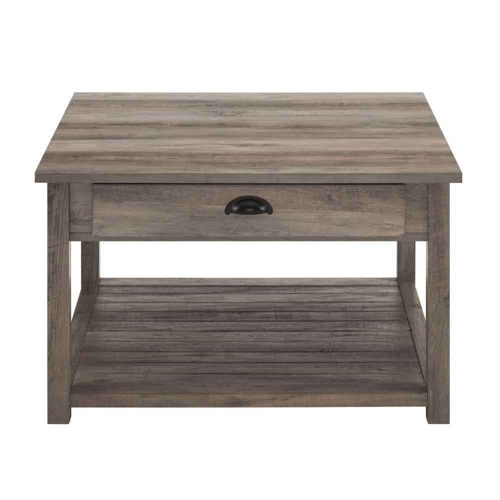 30" Square Country Coffee Table - Gray Wash