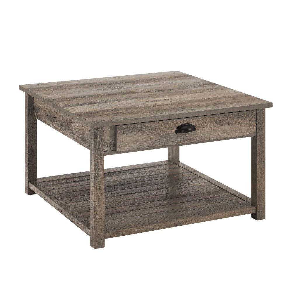 30" Square Country Coffee Table - Gray Wash