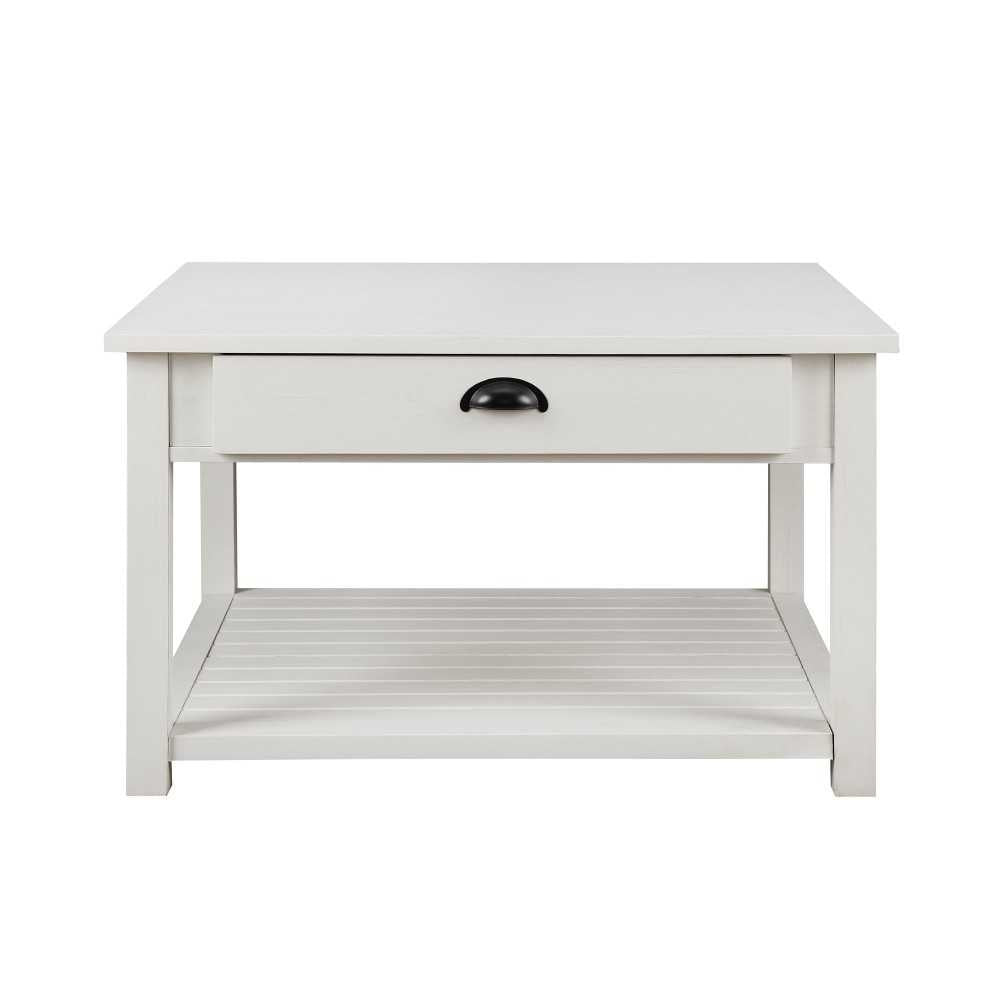 30" Square Country Coffee Table - Brushed White