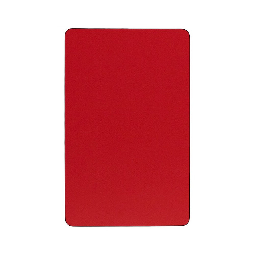 30''W x 72''L Rectangular Red HP Laminate Activity Table - Height Adjustable Short Legs