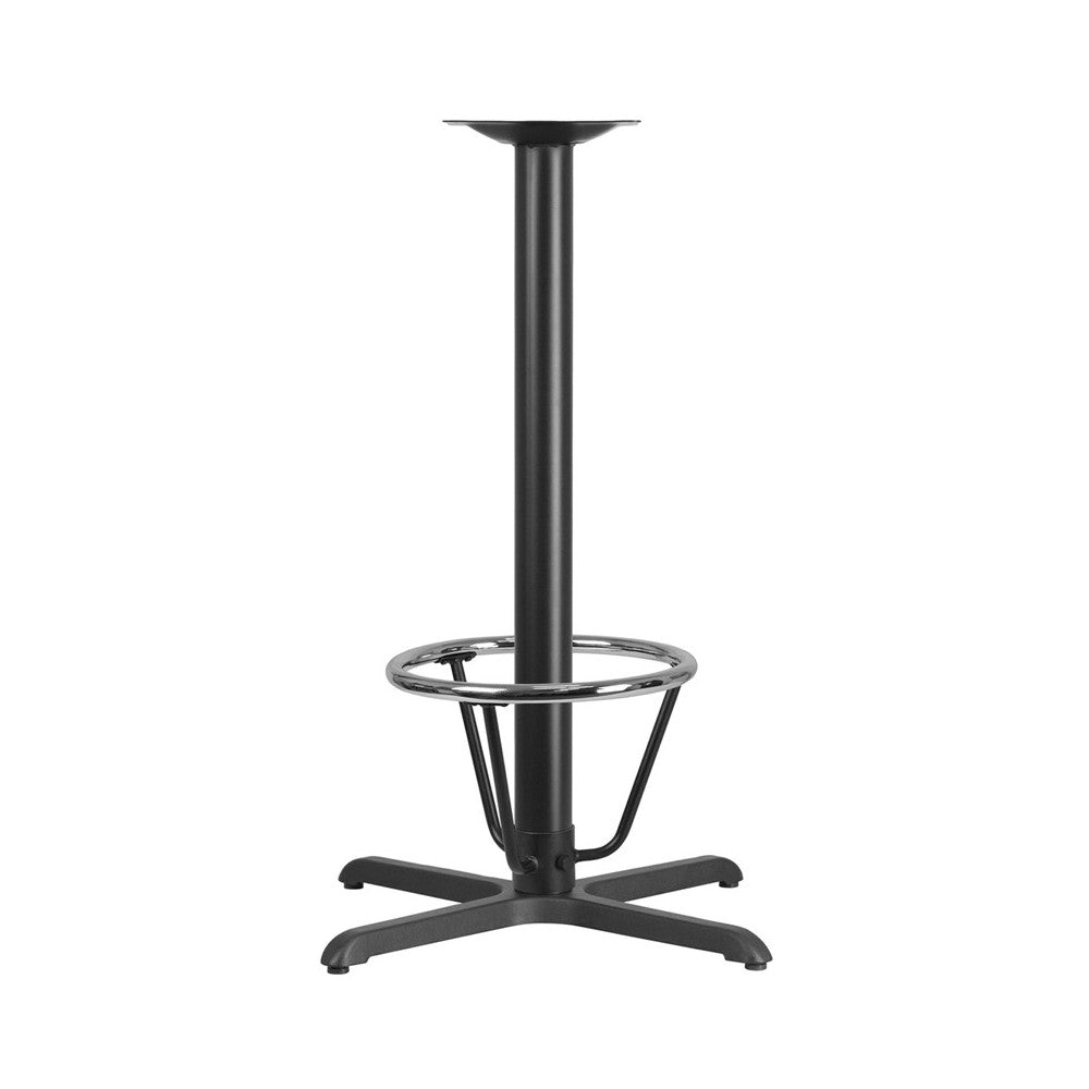 30'' x 30'' Restaurant Table X-Base with 3'' Dia. Bar Height Column and Foot Ring