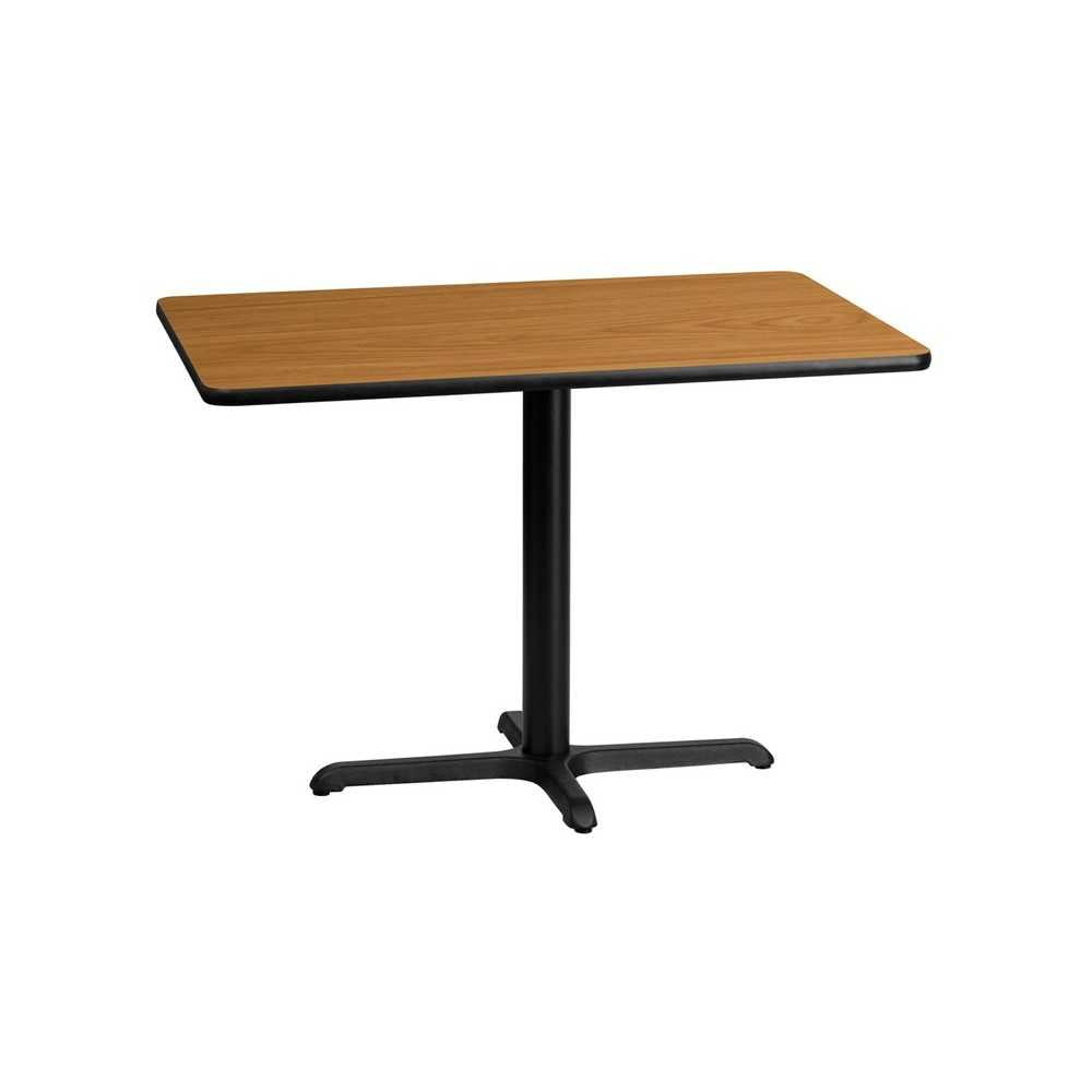 30'' x 42'' Rectangular Natural Laminate Table Top with 23.5'' x 29.5'' Table Height Base