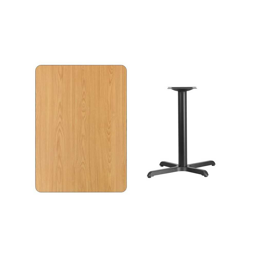 30'' x 42'' Rectangular Natural Laminate Table Top with 23.5'' x 29.5'' Table Height Base