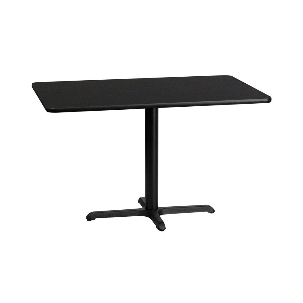 30'' x 48'' Rectangular Black Laminate Table Top with 23.5'' x 29.5'' Table Height Base