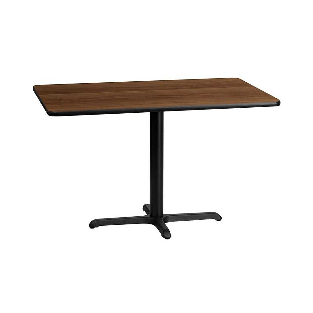 30'' x 48'' Rectangular Walnut Laminate Table Top with 23.5'' x 29.5'' Table Height Base