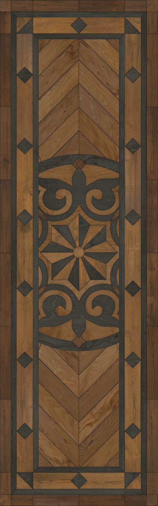 Artisanry - Caledonian - Eye of the Workman 36x115 Vintage Vinyl Floorcloth