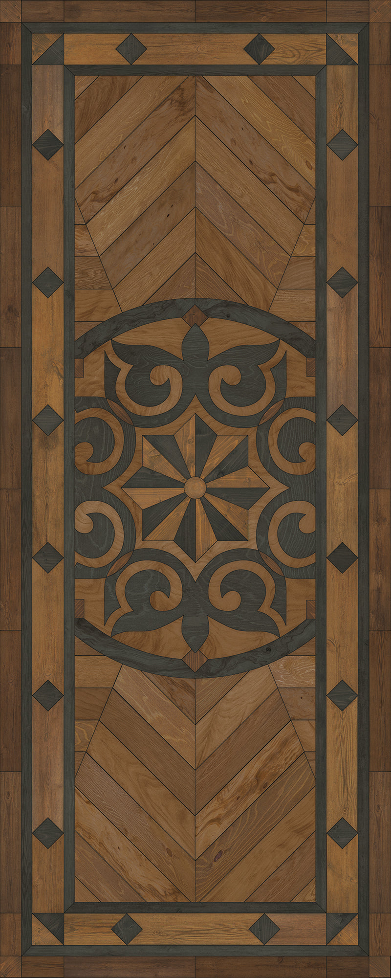 Artisanry - Caledonian - Eye of the Workman 36x90 Vintage Vinyl Floorcloth