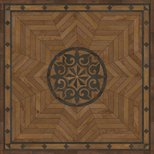 Artisanry - Caledonian - Eye of the Workman 120x120 Vintage Vinyl Floorcloth