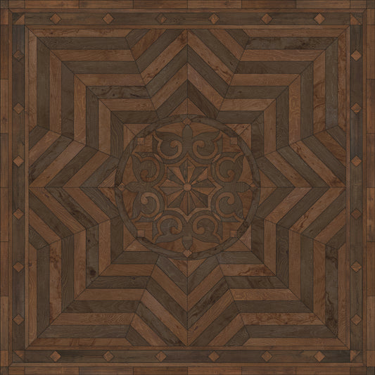 Artisanry - Caledonian - In all the Details 36x36 Vintage Vinyl Floorcloth