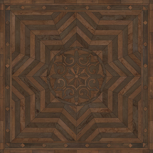 Artisanry - Caledonian - In all the Details 48x48 Vintage Vinyl Floorcloth