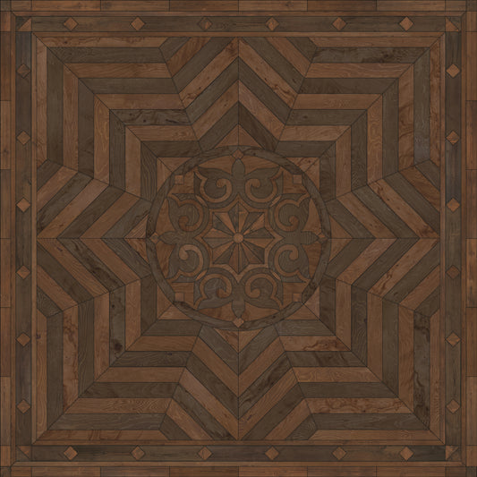 Artisanry - Caledonian - In all the Details 96x96 Vintage Vinyl Floorcloth