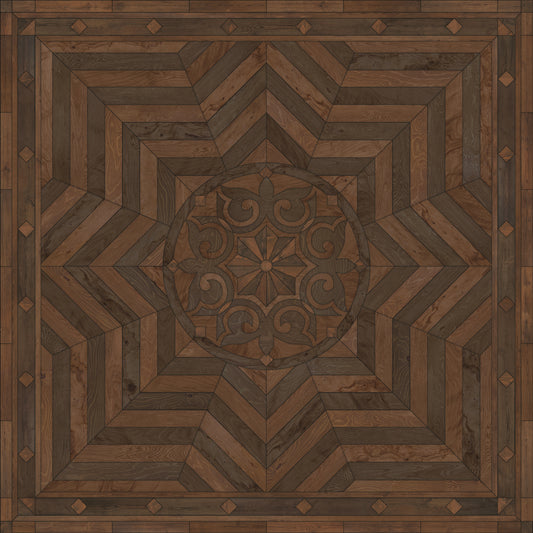 Artisanry - Caledonian - In all the Details 120x120 Vintage Vinyl Floorcloth