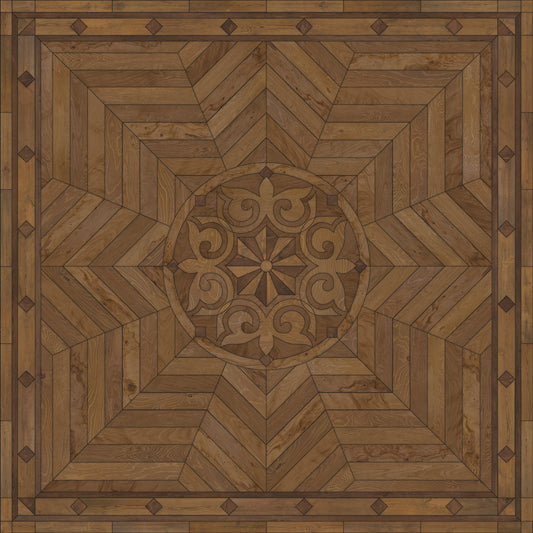 Artisanry - Caledonian - Source of Delight 96x96 Vintage Vinyl Floorcloth