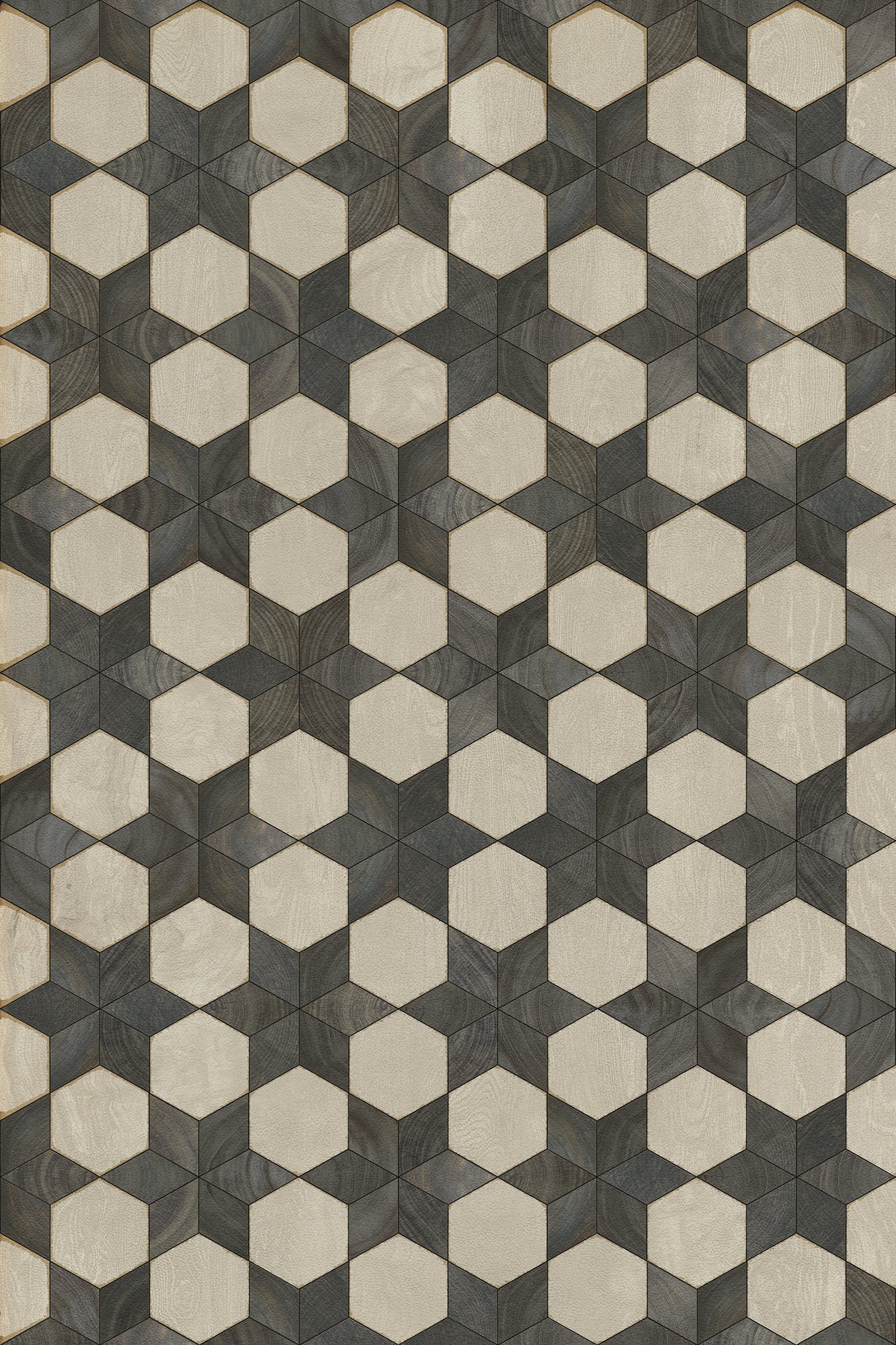 Artisanry - Illuminated â€“ Black Star 20x30 Vintage Vinyl Floorcloth