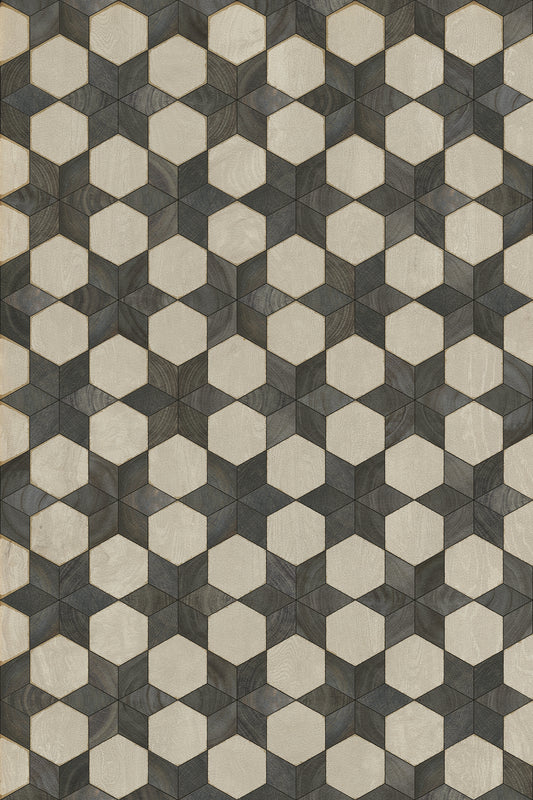 Artisanry - Illuminated â€“ Black Star 20x30 Vintage Vinyl Floorcloth