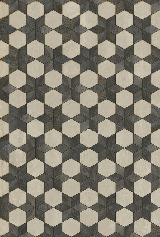 Artisanry - Illuminated â€“ Black Star 38x56 Vintage Vinyl Floorcloth