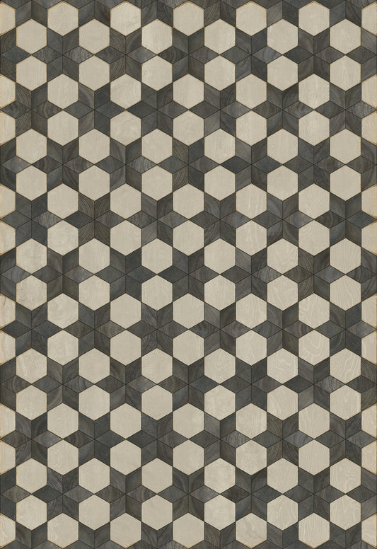 Artisanry - Illuminated â€“ Black Star 70x102 Vintage Vinyl Floorcloth