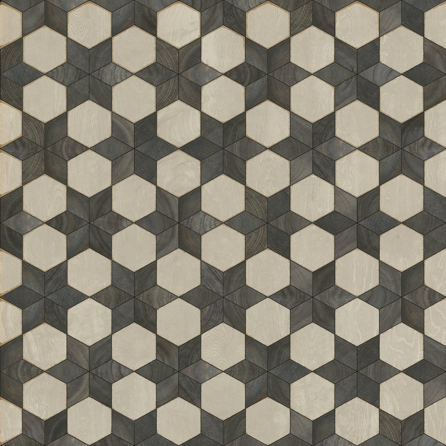 Artisanry - Illuminated â€“ Black Star 48x48 Vintage Vinyl Floorcloth