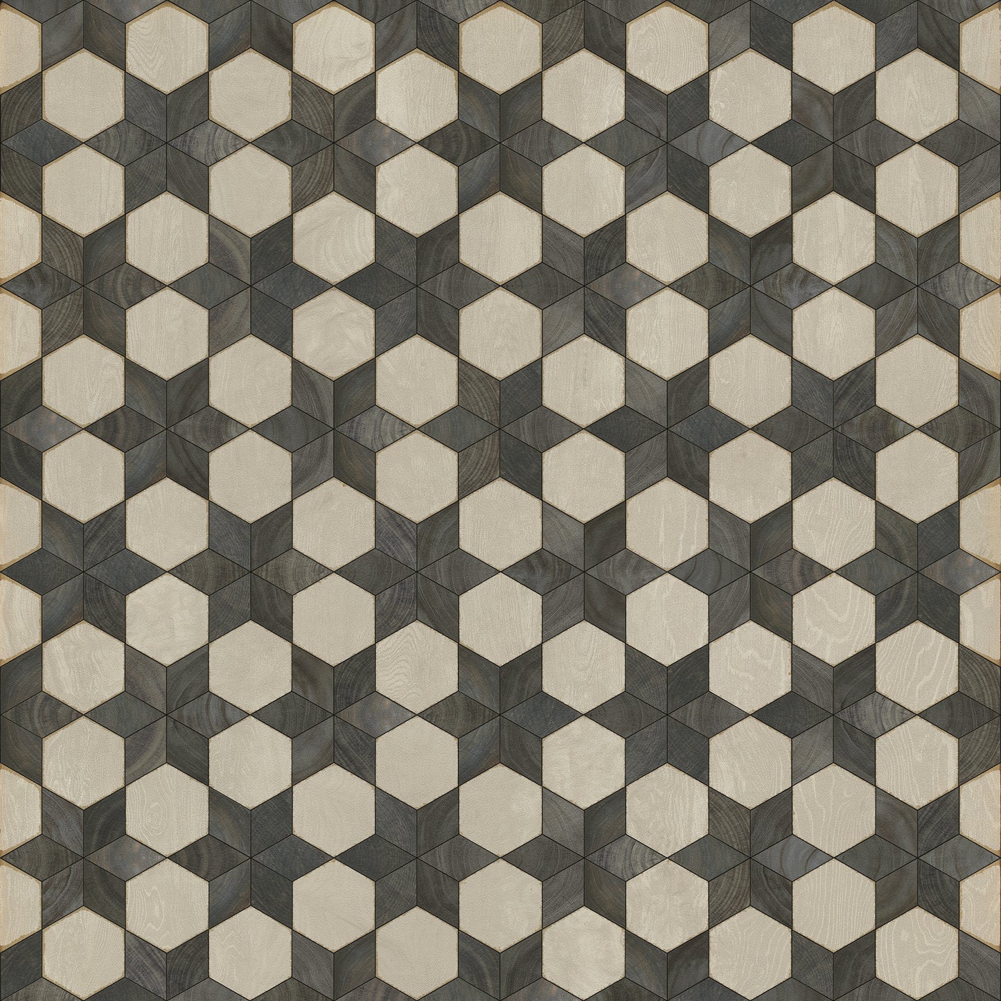 Artisanry - Illuminated â€“ Black Star 60x60 Vintage Vinyl Floorcloth