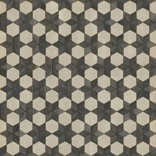 Artisanry - Illuminated â€“ Black Star 60x60 Vintage Vinyl Floorcloth