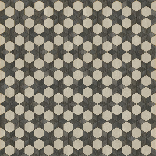Artisanry - Illuminated â€“ Black Star 120x120 Vintage Vinyl Floorcloth