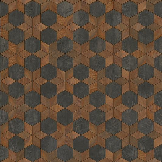 Artisanry - Illuminated - Dark Star 48x48 Vintage Vinyl Floorcloth