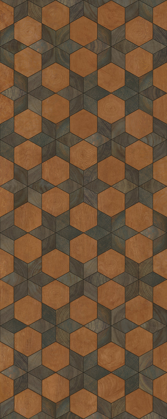 Artisanry - Illuminated - Star Chamber 36x90 Vintage Vinyl Floorcloth
