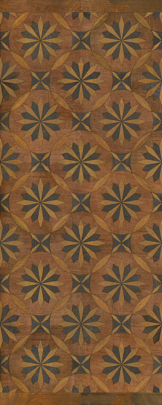Artisanry - Roycrofter - Time and Chance 36x90 Vintage Vinyl Floorcloth