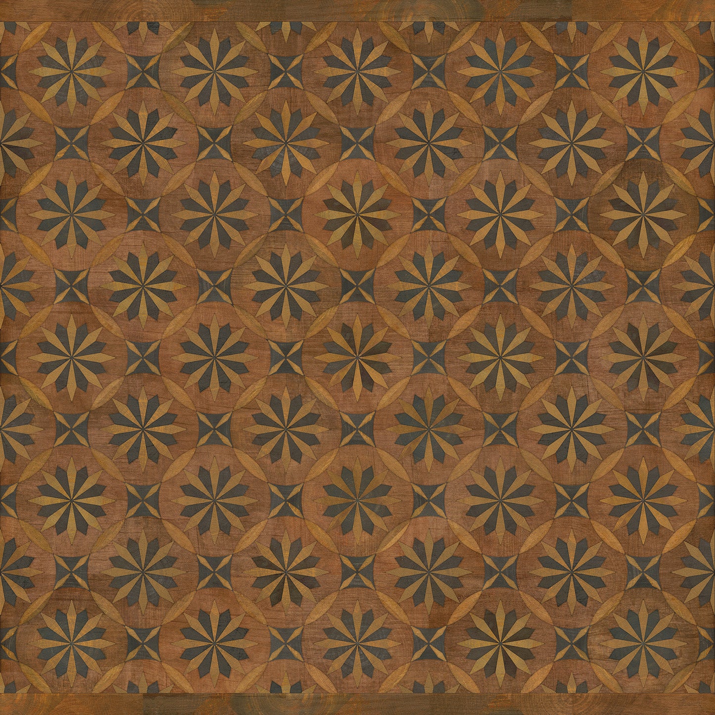 Artisanry - Roycrofter - Time and Chance 60x60 Vintage Vinyl Floorcloth