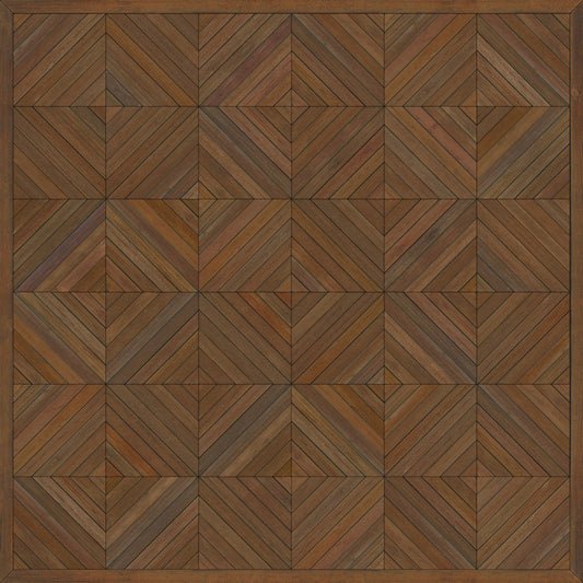 Artisanry - School of Thought - A Quick Study 48x48 Vintage Vinyl Floorcloth