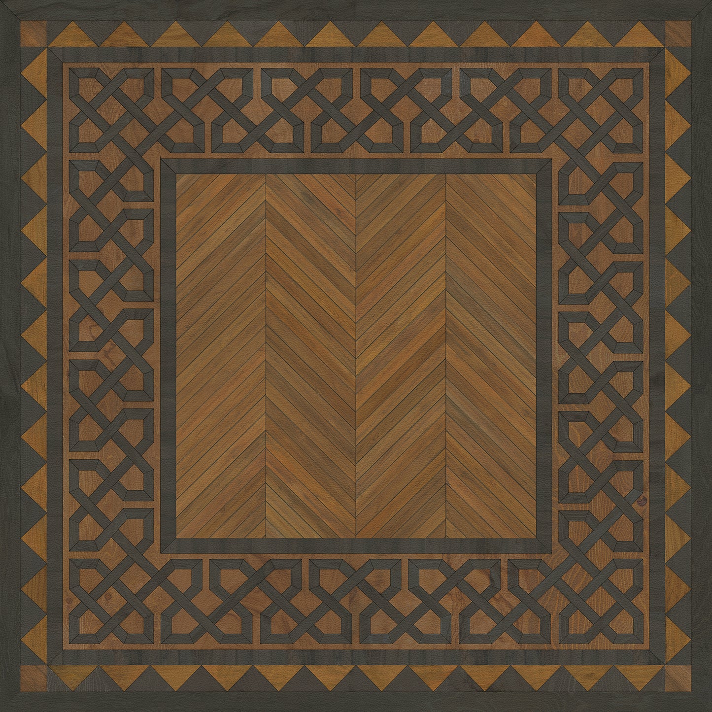 Artisanry - University - Cambridge 36x36 Vintage Vinyl Floorcloth