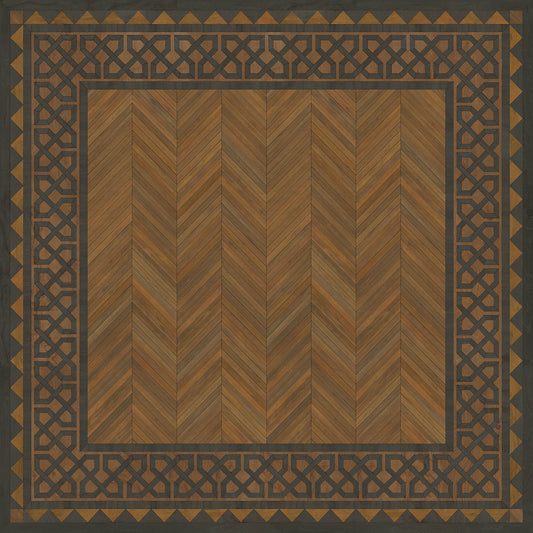 Artisanry - University - Cambridge 96x96 Vintage Vinyl Floorcloth
