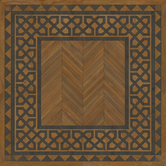Artisanry - University - Dulwich 36x36 Vintage Vinyl Floorcloth