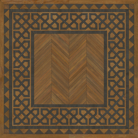 Artisanry - University - Dulwich 48x48 Vintage Vinyl Floorcloth