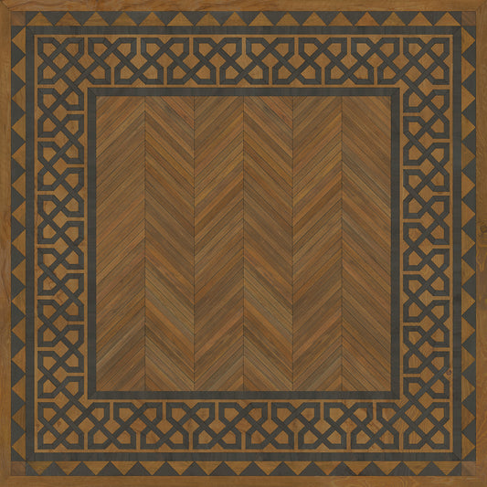 Artisanry - University - Dulwich 72x72 Vintage Vinyl Floorcloth