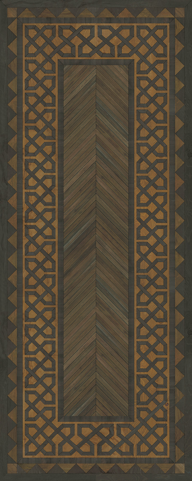 Artisanry - University - Harvard 36x90 Vintage Vinyl Floorcloth