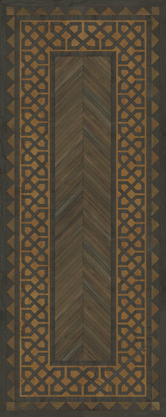 Artisanry - University - Harvard 36x90 Vintage Vinyl Floorcloth