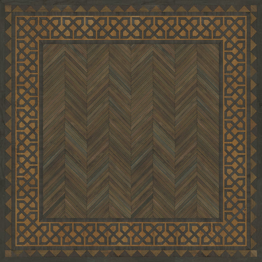Artisanry - University - Harvard 96x96 Vintage Vinyl Floorcloth