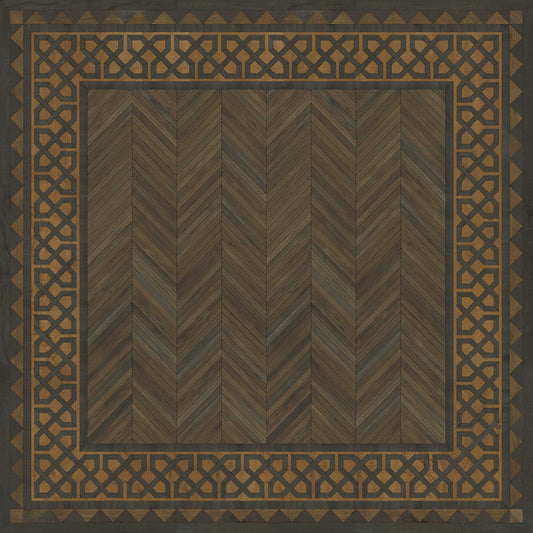 Artisanry - University - Harvard 120x120 Vintage Vinyl Floorcloth