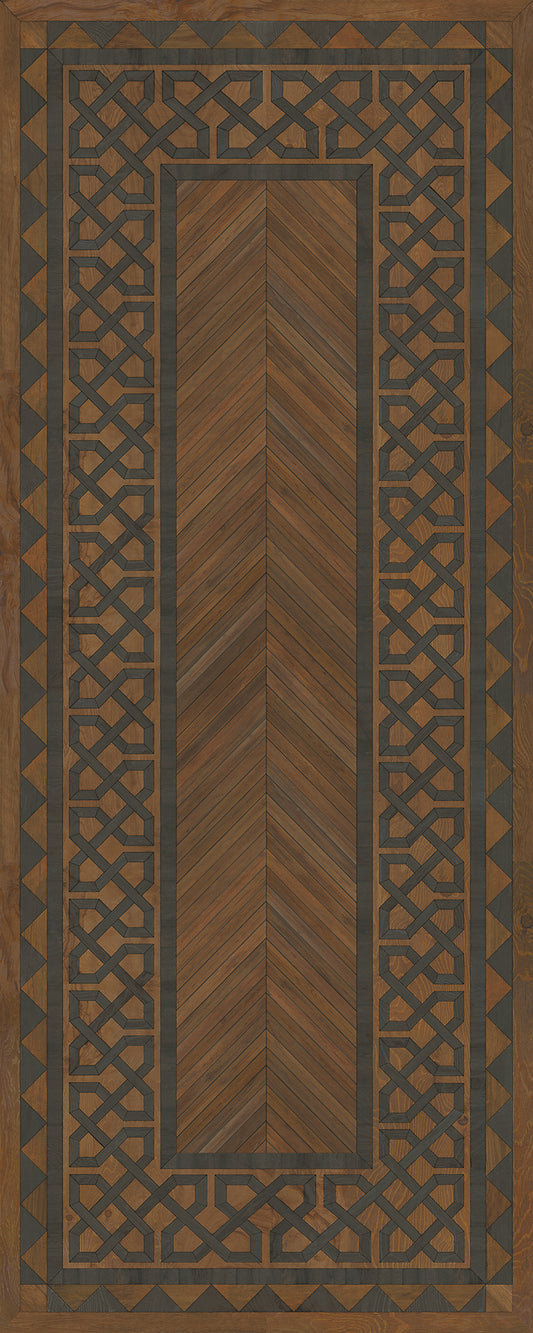 Artisanry - University - Oxford 36x90 Vintage Vinyl Floorcloth