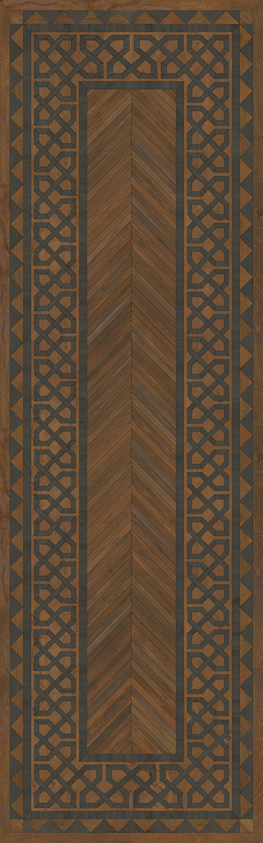 Artisanry - University - Oxford 36x115 Vintage Vinyl Floorcloth
