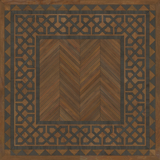 Artisanry - University - Oxford 36x36 Vintage Vinyl Floorcloth