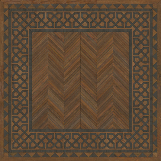 Artisanry - University - Oxford 72x72 Vintage Vinyl Floorcloth