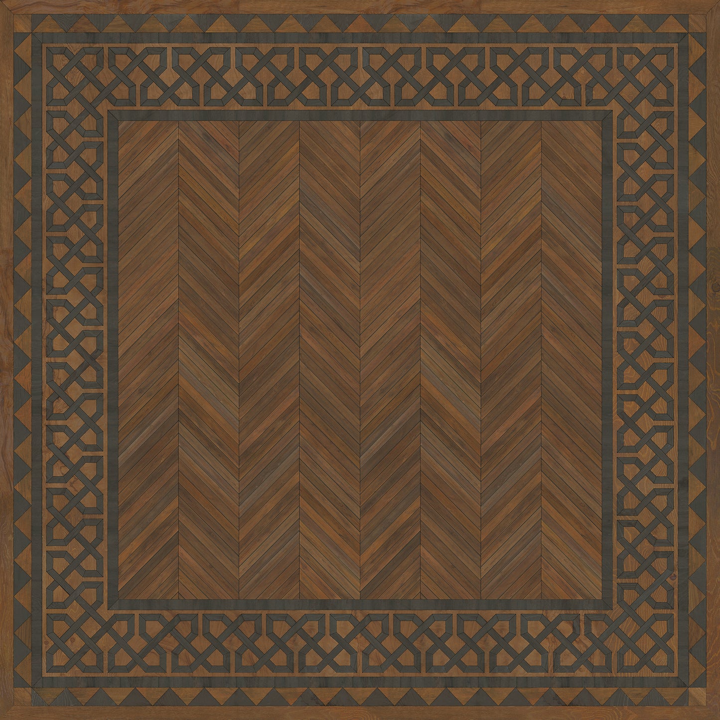 Artisanry - University - Oxford 96x96 Vintage Vinyl Floorcloth