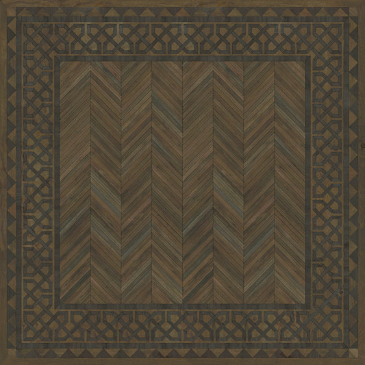 Artisanry - University - Princeton 120x120 Vintage Vinyl Floorcloth