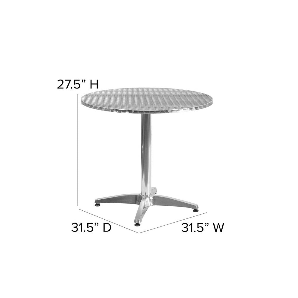31.5'' Round Aluminum Indoor-Outdoor Table with Base