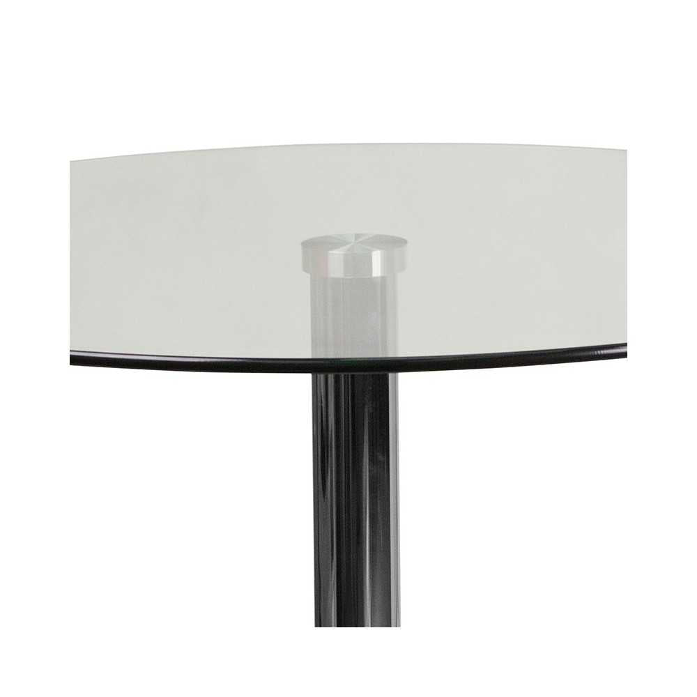 31.5'' Round Glass Table with 29''H Chrome Base